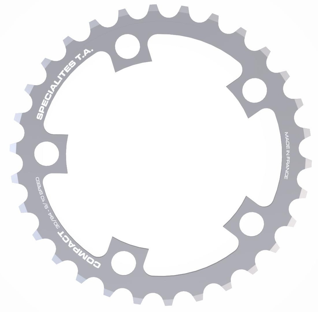 SPECIALITES TA CHAINRING COMPACT (9S) PITCH 94 MIDDLE SILVER (SHIMANO ...